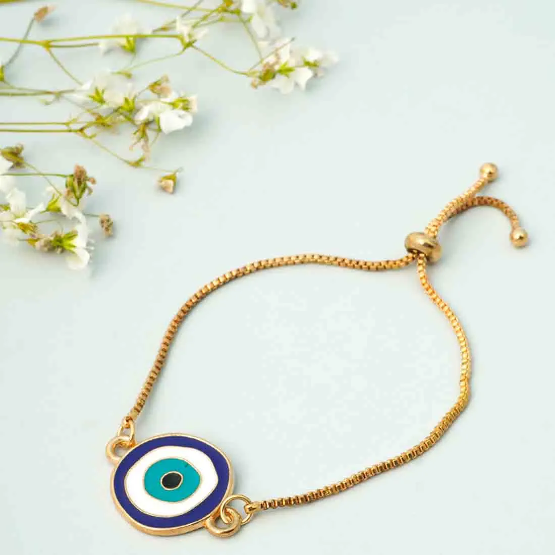 Flat Evil Eye Chain Bracelet