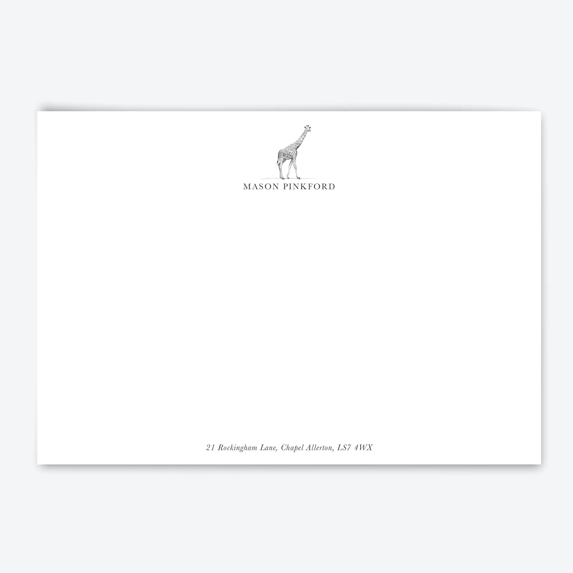 Flat Notecard Watercolour Animals set - Top