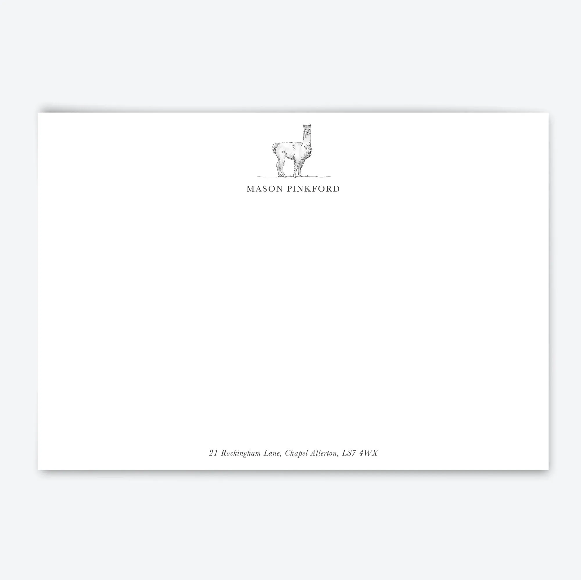 Flat Notecard Watercolour Animals set - Top