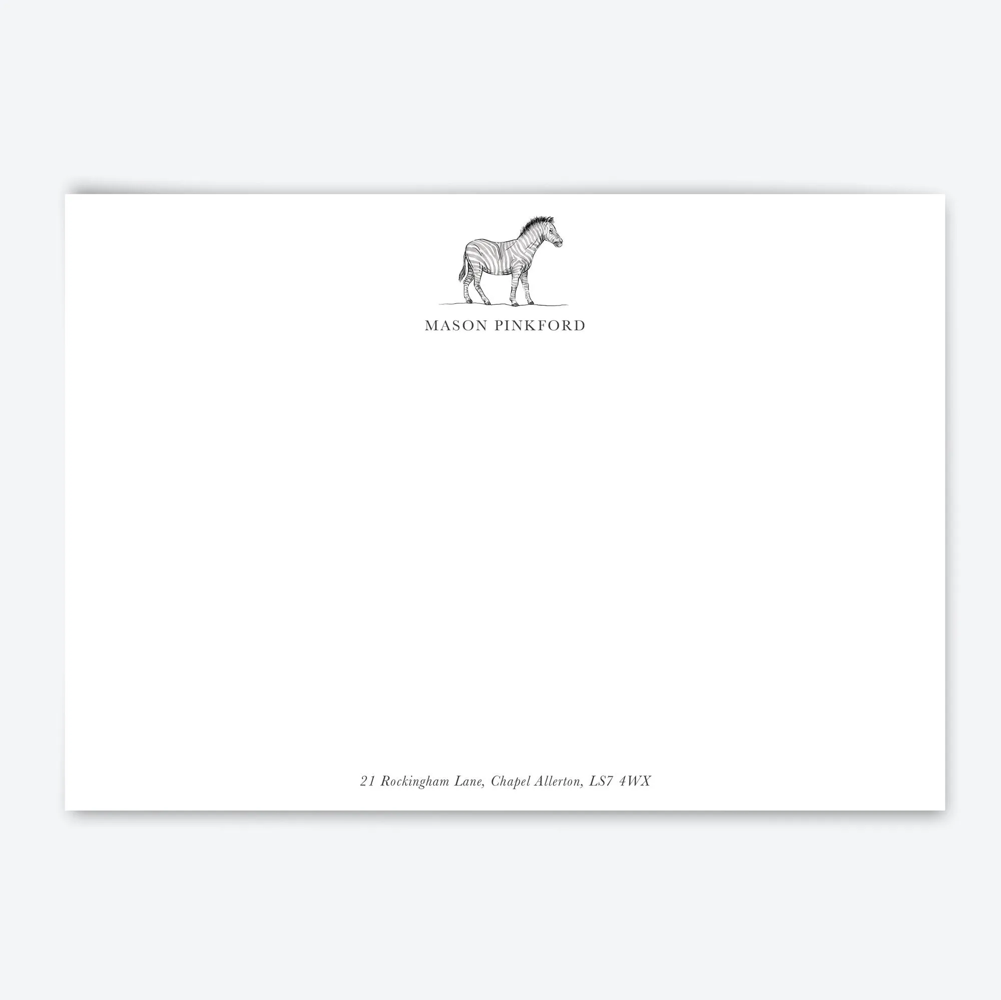 Flat Notecard Watercolour Animals set - Top