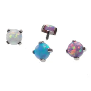 Flat Prong Opal 4mm Top Attachments 16g