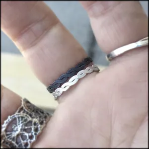 Flat Twist Stacker Ring Pair