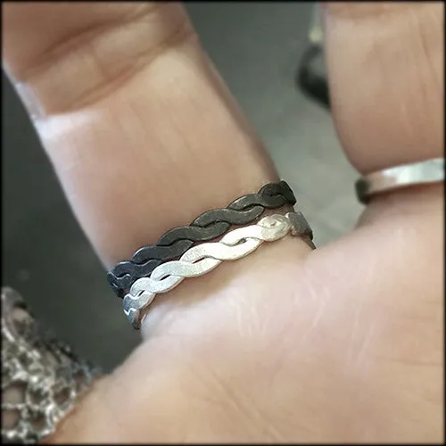 Flat Twist Stacker Ring Pair