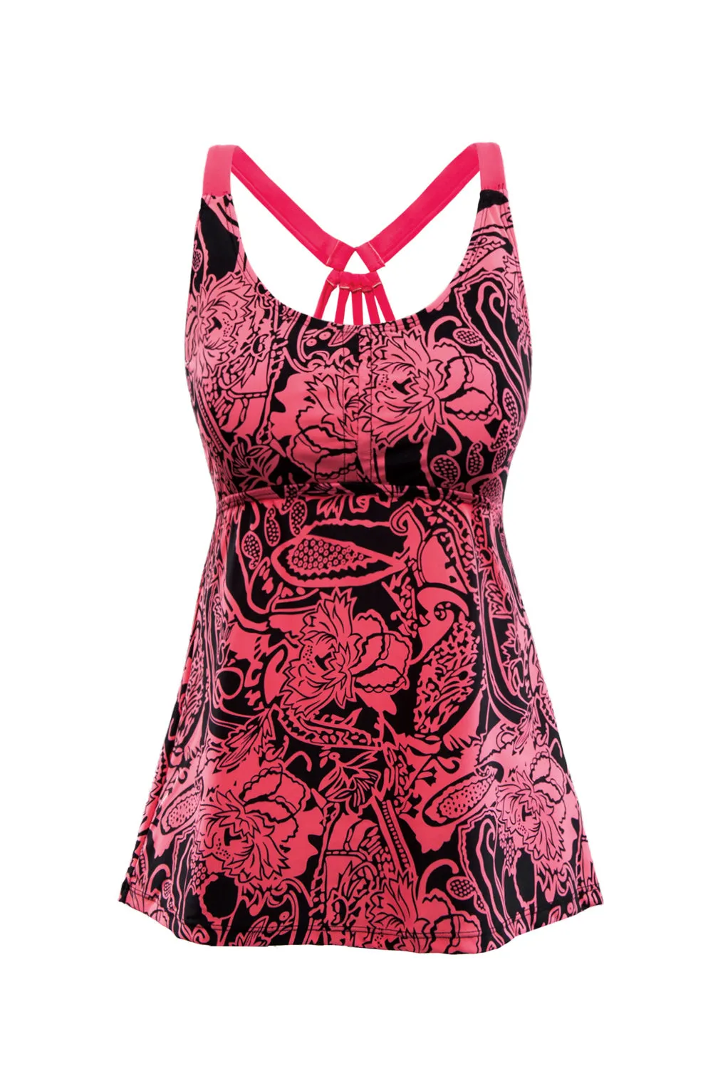 Floral Printed Blouson Tankini Top