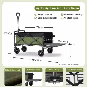 Foldable Trolley, Folding Wagon Cart with Wheels