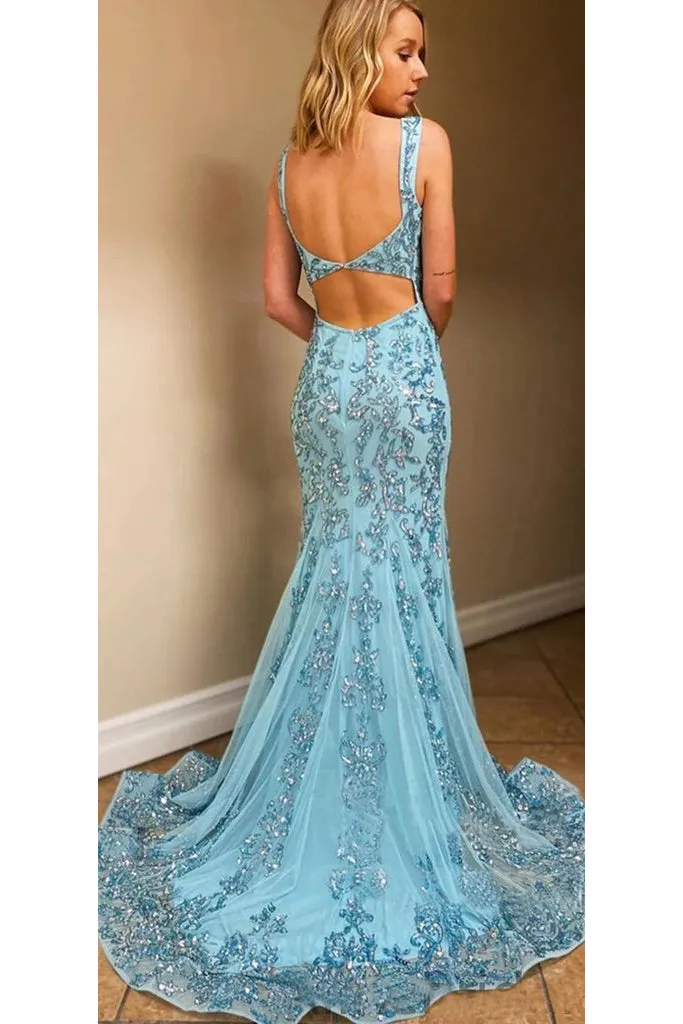 Forest Green Lace Appliques Formal Evening Dress A-line Tulle Prom Gown OKV48