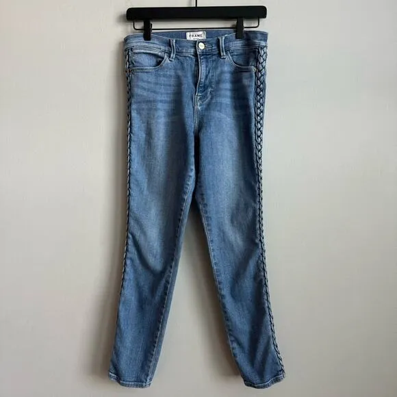 FRAME Denim Le High Skinny Braided Seam Jeans