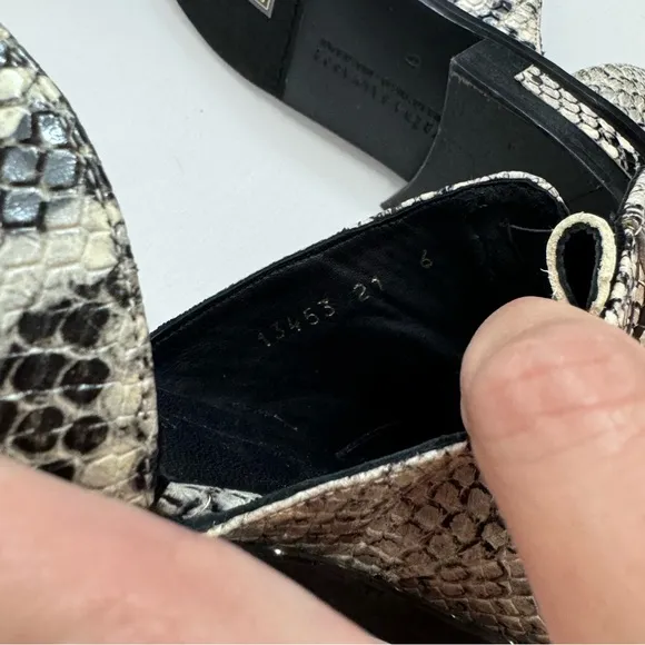Freda Salvador Leather D'Orsay Laceless Oxford‎ Shoes Croc Embossed Women’s 6