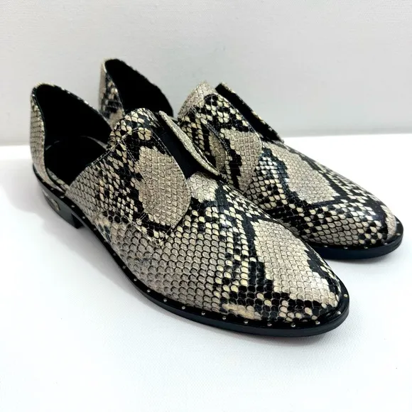Freda Salvador Leather D'Orsay Laceless Oxford‎ Shoes Croc Embossed Women’s 6