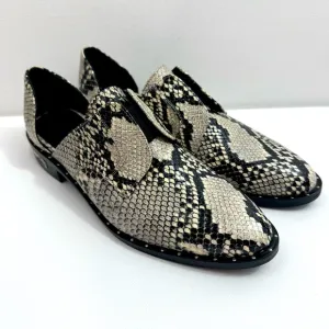 Freda Salvador Leather D'Orsay Laceless Oxford‎ Shoes Croc Embossed Women’s 6