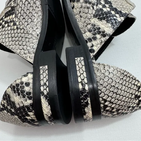 Freda Salvador Leather D'Orsay Laceless Oxford‎ Shoes Croc Embossed Women’s 6