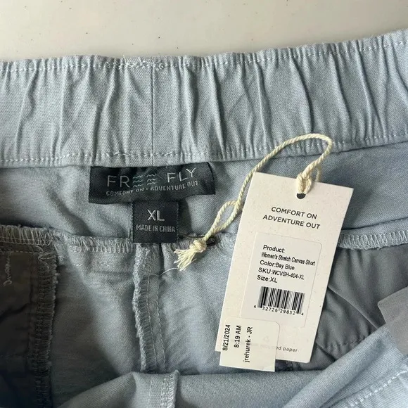 Free Fly Stretch Canvas Shorts 4” Women’s Bay Blue Pockets Size XL NWT