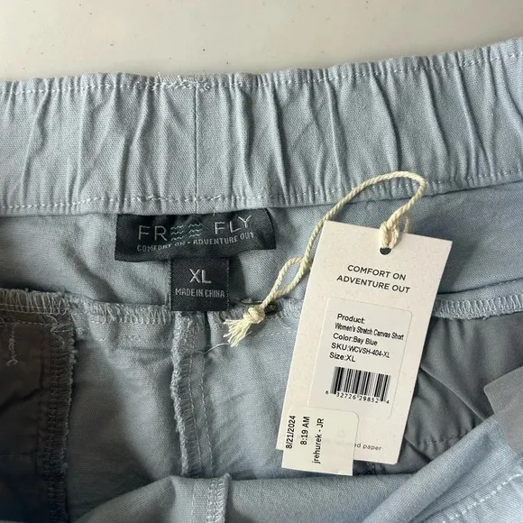 Free Fly Stretch Canvas Shorts 4” Women’s Bay Blue Pockets Size XL NWT