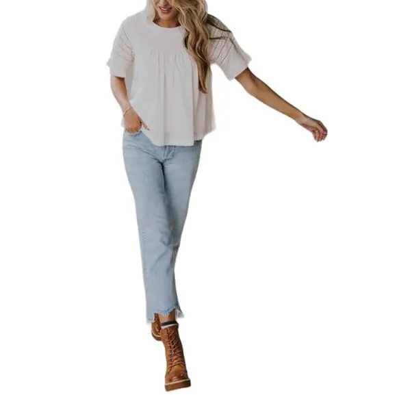 FREE PEOPLE Boot Cut Jean Sz 25 Maggie Mid-Rise Straight Cowgirl Y2K Preppy Boho