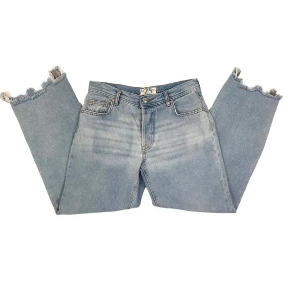 FREE PEOPLE Boot Cut Jean Sz 25 Maggie Mid-Rise Straight Cowgirl Y2K Preppy Boho