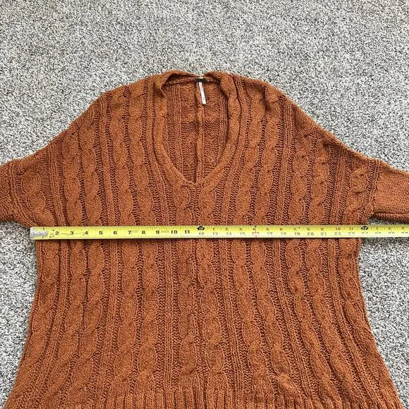 Free People orange chunky knit oversize sweater size S
