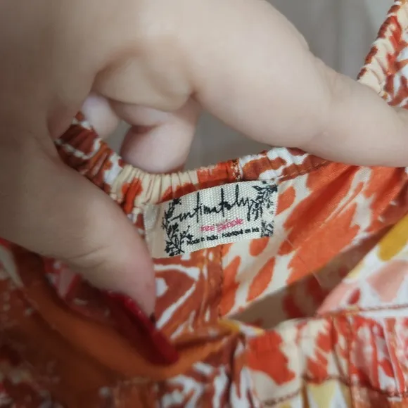 Free People Patch It Up Trapeze Slip Dress Womens S Orange Floral Sleeveless New