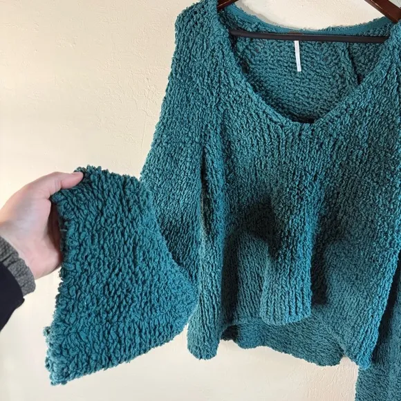 Free People Sand Dunes Pullover Sweater Green Size Large