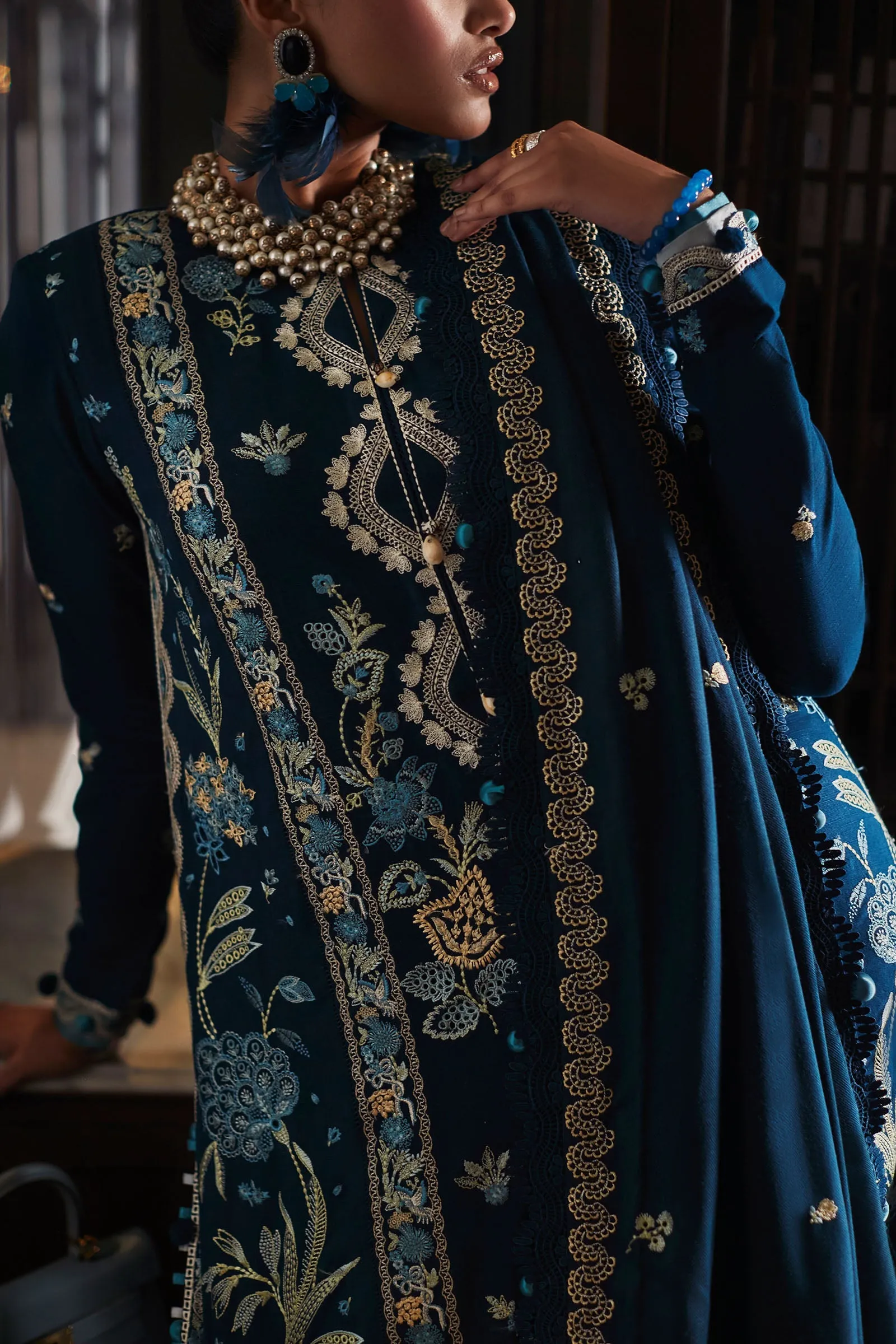 FREYA (EW22-03) | Elan Winter Embroidered Collection | Unstitched Slub Khaddar Suits