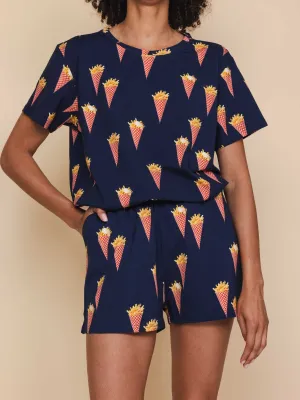 Fries Navy Shorts Dames