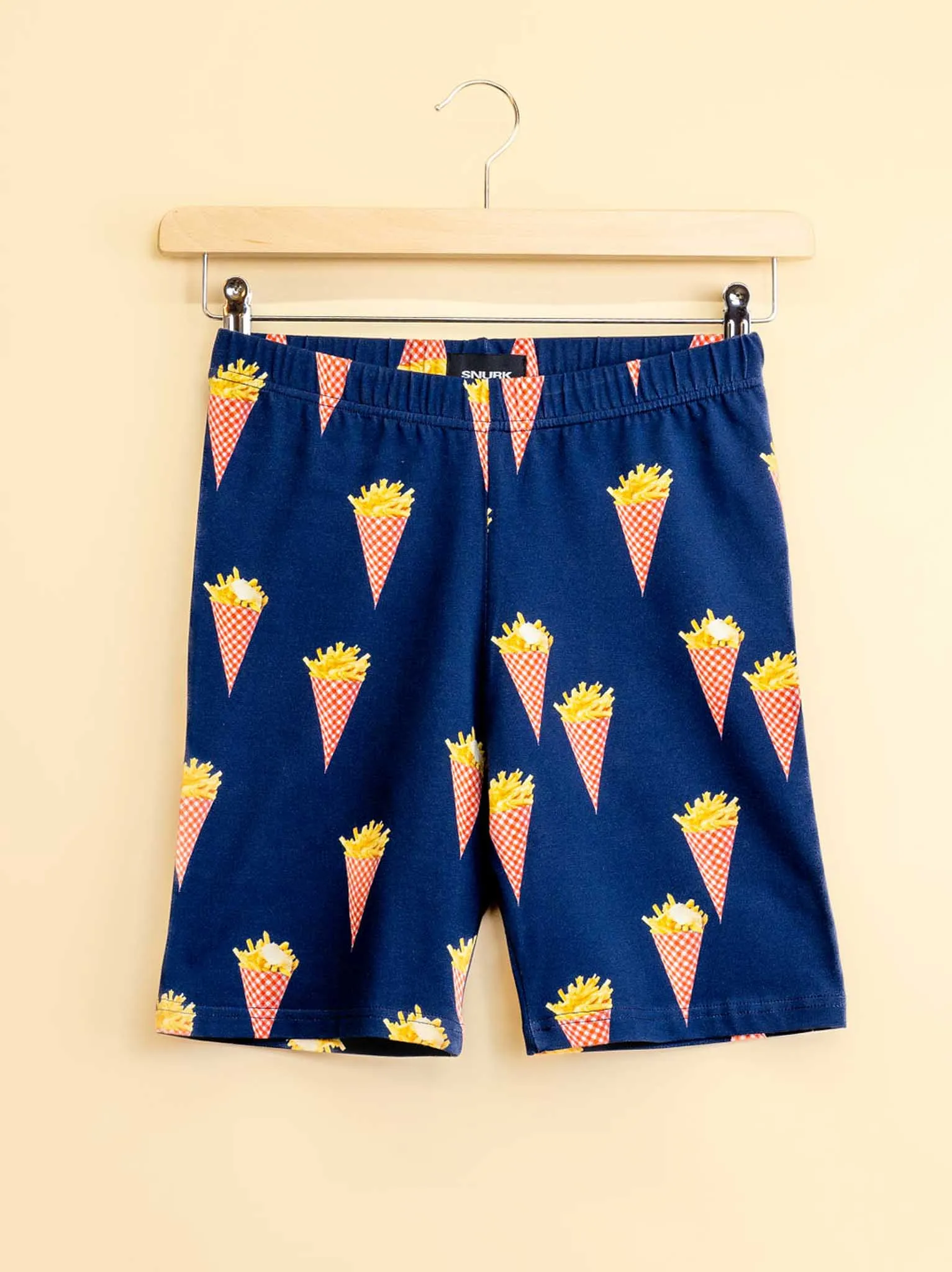Fries Navy T-shirt en Bikershorts set Dames