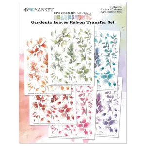 Gardenia - Leaves 6x8 Rub On Transfer Set 49 & Market