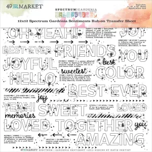 Gardenia - Sentiments 12x12 Rub On Transfer Sheet 49 & Market