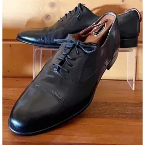 Giorgio Brutini 10.5 D Mens Black Leather Lace-Up Cap Toe Dress Shoes