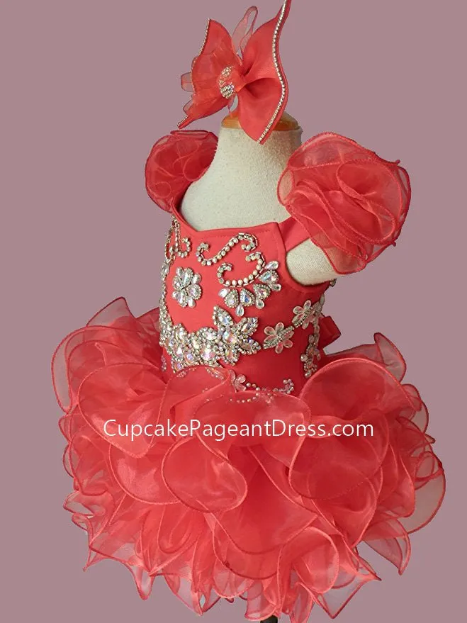 Glitz Beaded Bodice Little Girl/Baby Girl/Baby Miss Pageant Dress