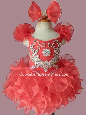 Glitz Beaded Bodice Little Girl/Baby Girl/Baby Miss Pageant Dress