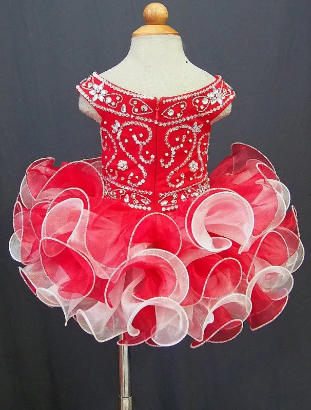 Glitz Beaded Bodice Little Girl/Baby Miss/Toddler Cupcake Pageant Dress