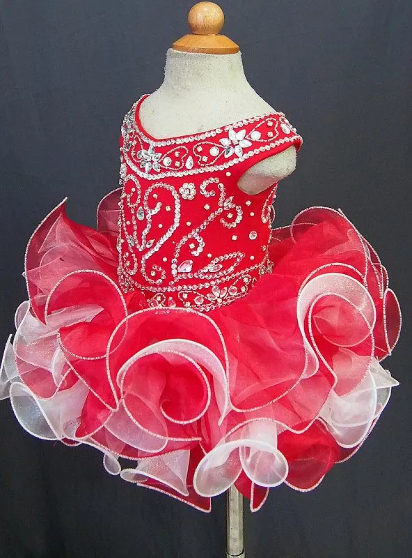 Glitz Beaded Bodice Little Girl/Baby Miss/Toddler Cupcake Pageant Dress