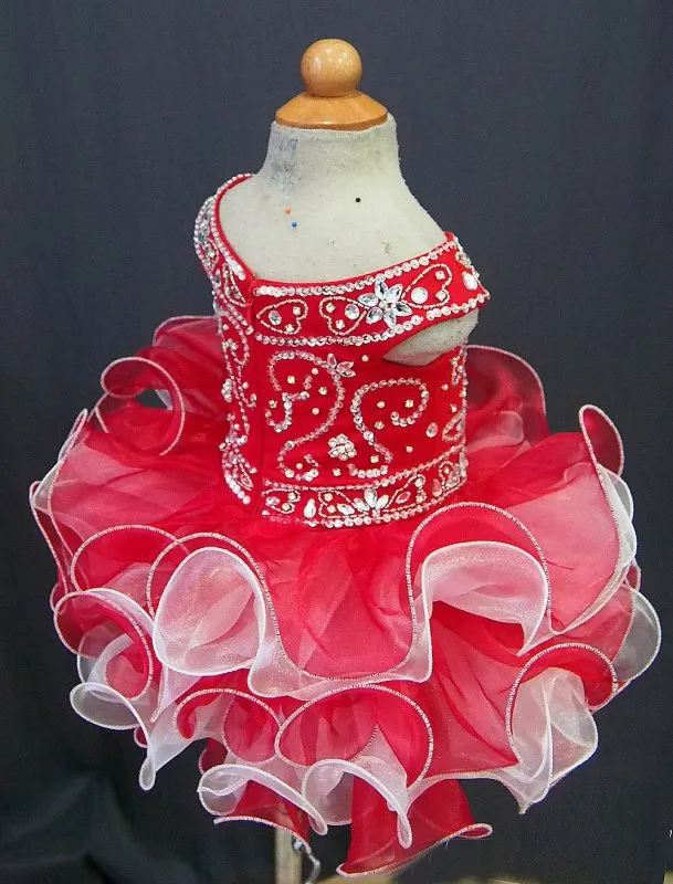 Glitz Beaded Bodice Little Girl/Baby Miss/Toddler Cupcake Pageant Dress