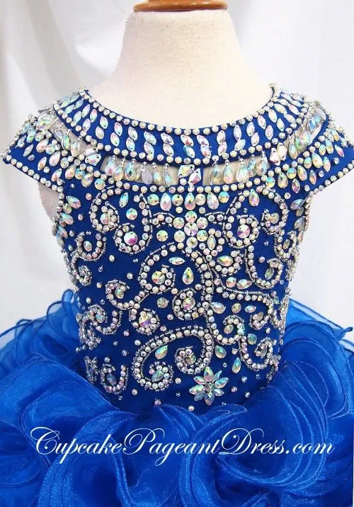 Glitz Beaded Bodice Little Girls' Ruffled Pageant Dress