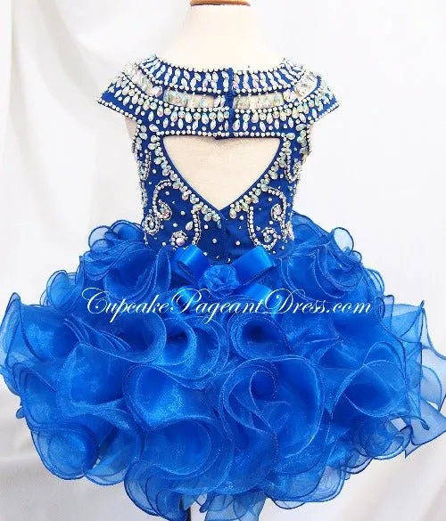 Glitz Beaded Bodice Little Girls' Ruffled Pageant Dress