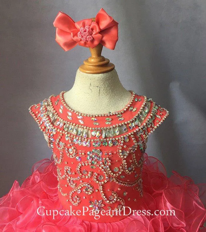 Glitz Beaded Bodice Little Girls/Infant/Toddler/Baby/Newborn Cupcake Pageant Dress