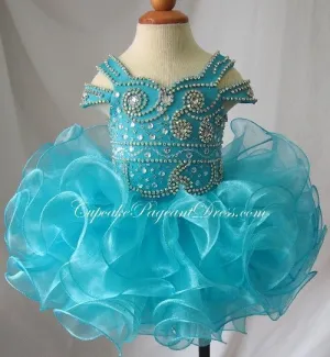 Glitz Beaded Bodice Little Girls/Infant/Toddler/Kids Cupcake Pageant Dress