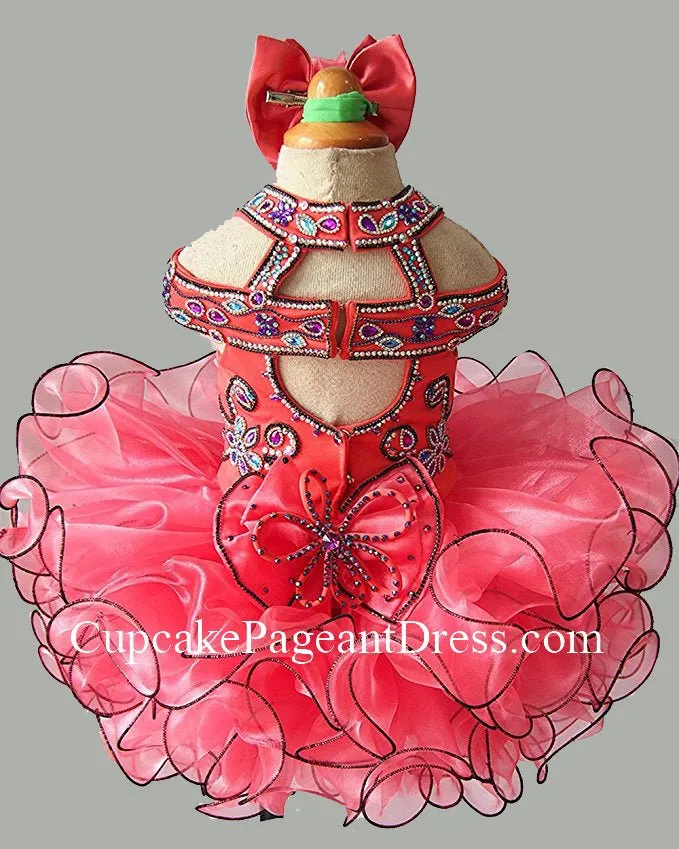 Glitz Beaded Bodice Little Girls/Infant/Toddler/Newborn Cupcake Nations Pageant Dress
