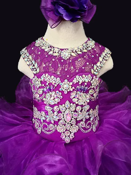 Glitz Beaded Bodice Little Miss/Baby Girl Cupcake Pageant Dress