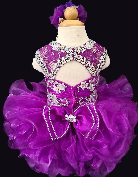 Glitz Beaded Bodice Little Miss/Baby Girl Cupcake Pageant Dress