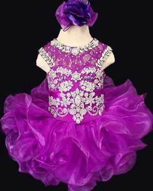 Glitz Beaded Bodice Little Miss/Baby Girl Cupcake Pageant Dress