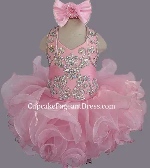 Glitz Beaded Bodice Toddler/Baby Girl Nations Cupcake Pageant Dress