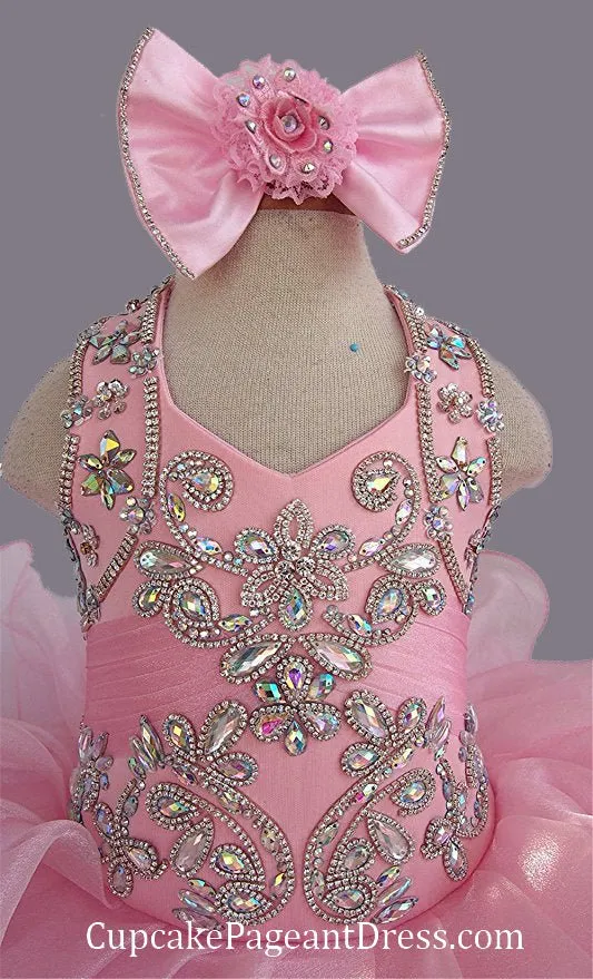 Glitz Beaded Bodice Toddler/Baby Girl Nations Cupcake Pageant Dress