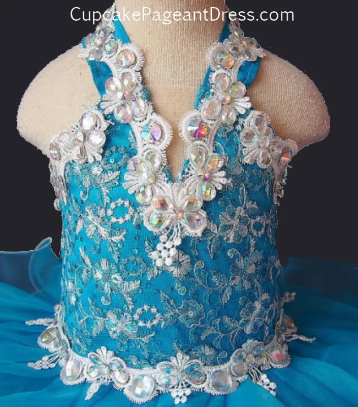 Glitz Sequin Lace Little Girls/Baby Girl/Toddler Cupcake Pageant Dress
