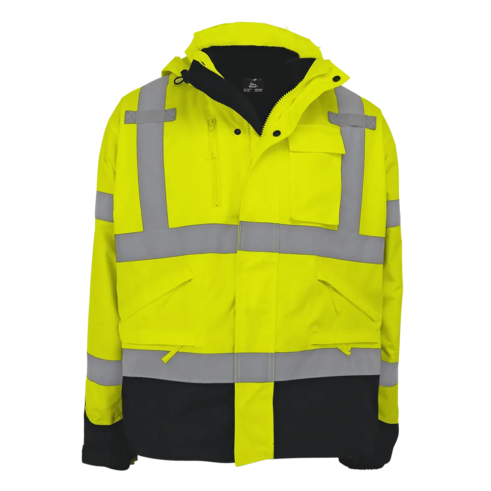 Global Glove & Safety GLO-P3 FrogWear High Vis Three-in-One Winter Parka, Class 3