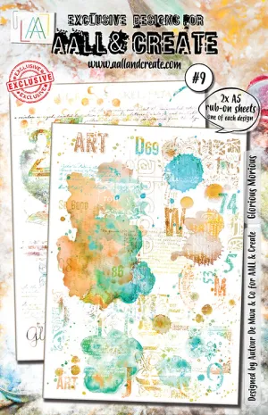 Glorious Morious #9 Rub Ons 2x A5 Sheets Aall & Create