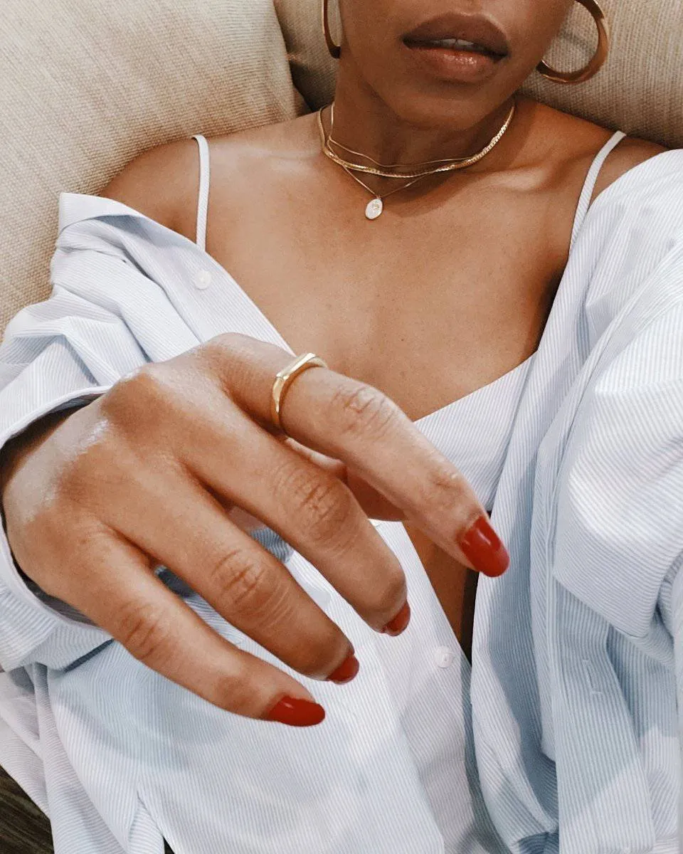 Gold Flat Top Ring
