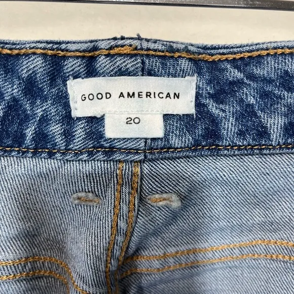 Good American The Weekender Cuffed Jeans High Waist Medium Wash Plus Size 20