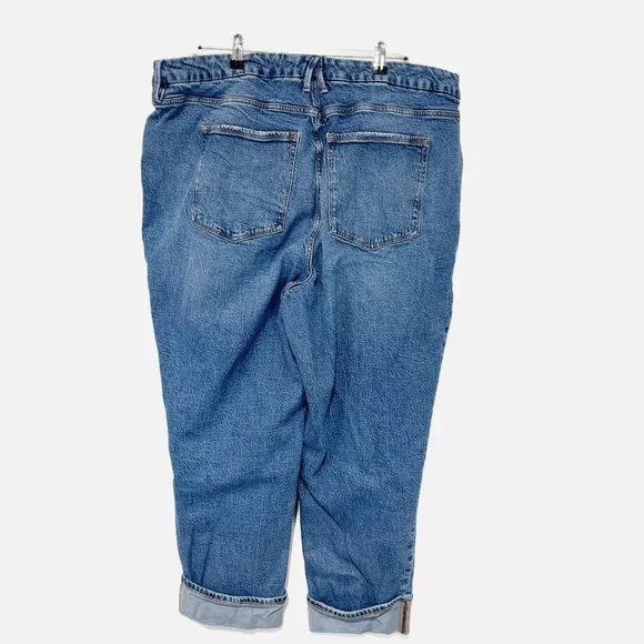 Good American The Weekender Cuffed Jeans High Waist Medium Wash Plus Size 20