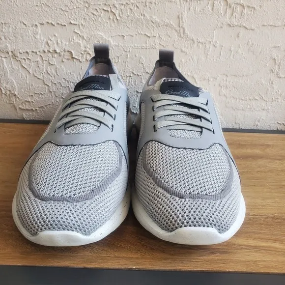 Good Man Brand Knit Trainer Sneakers Mens 11.5 Grey Italy Low Top Lace Up